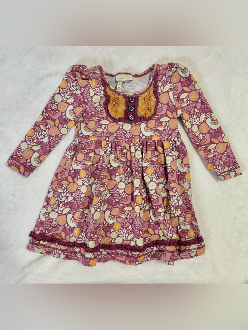 Matilda Jane Floral Long Sleeve Baby Toddler Paisley Birds Play Dress Top